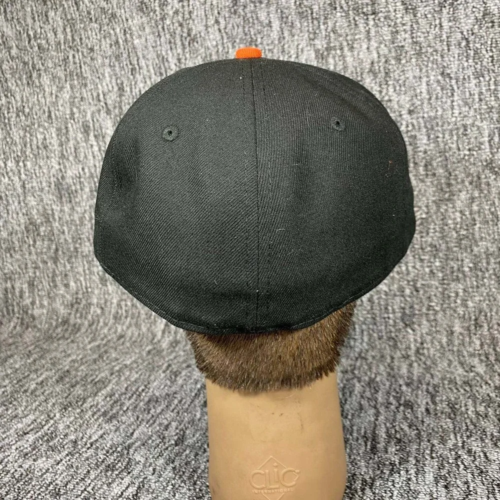 New Era 59FIFTY Fitted Hat Mens 7 1/4 Black‎ Orange Baltimore Orioles B Logo Cap